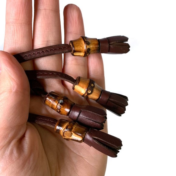 GUCCI Brown Leather Gladiator Sandals Bamboo lace up closure Platform 10 - Picture 5 of 5